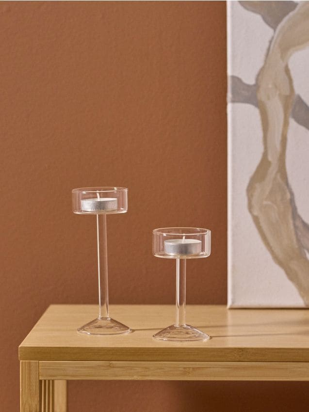 Sinsay - Sada priesvitných svietnikov 2 pack - clear