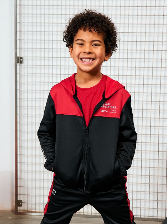 Sinsay - Hanorac sport cu fermoar - roșu