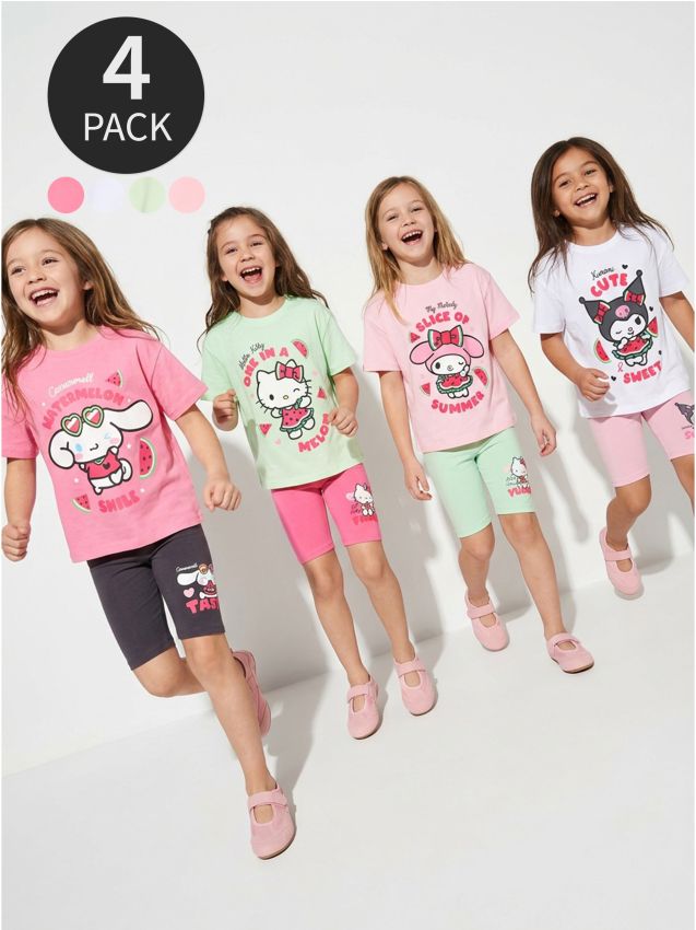 Sinsay - Tricouri din bumbac cu imprimeu Hello Kitty and Friends 4 pack Hello Kitty and Friends - multicolor