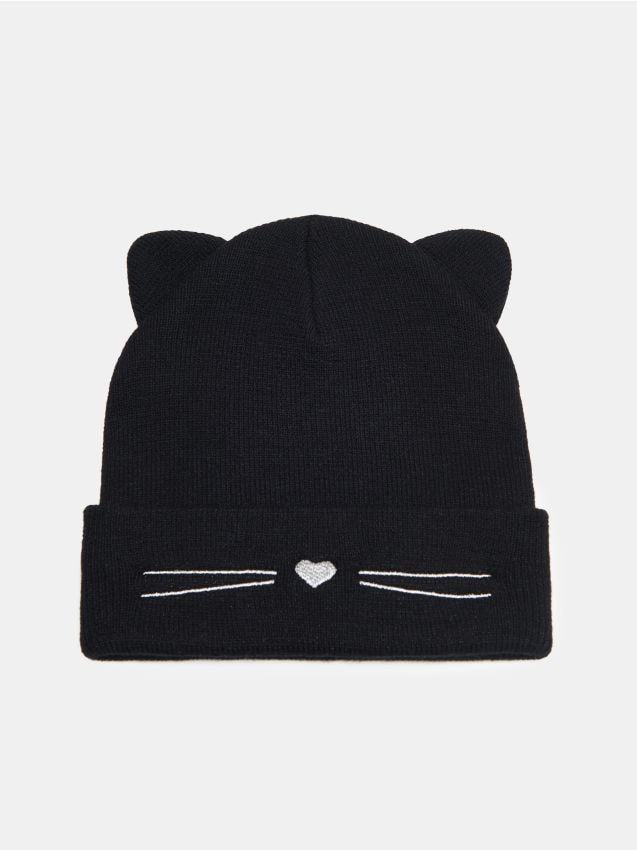 Sinsay - Beanie kapa s 3D ušima i dodatkom viskoze