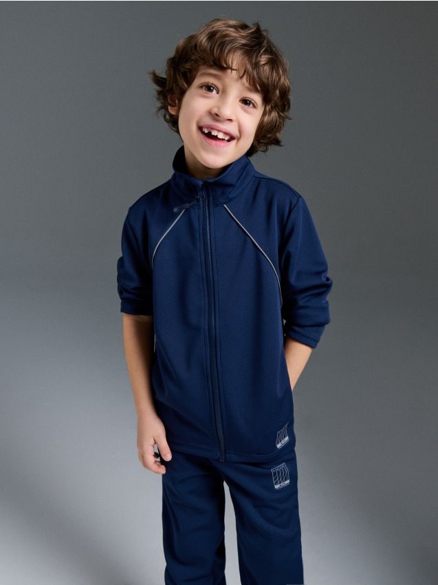 Sinsay - Hanorac sport cu fermoar și elemente reflectorizante Active - bleumarin