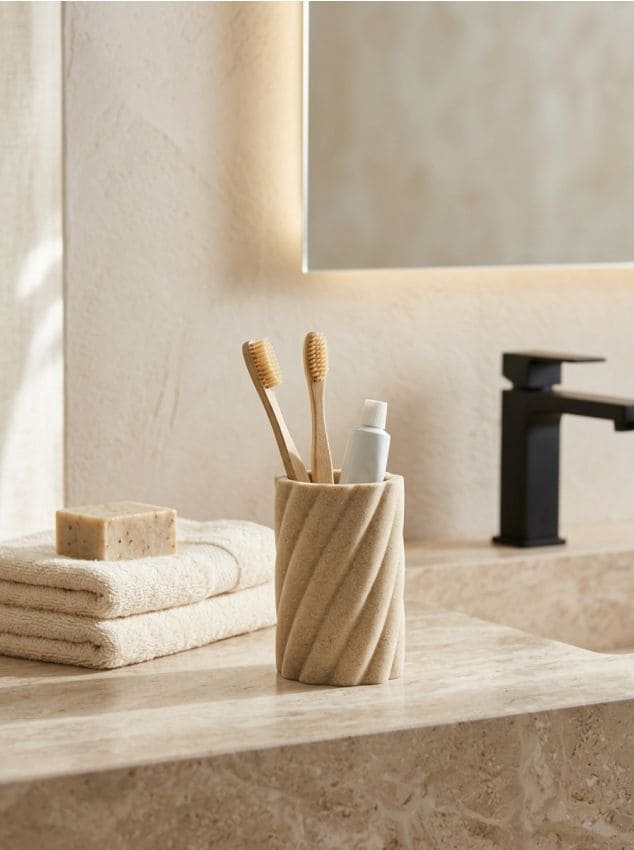 Sinsay - Pahar pentru periuțe de dinți - bej