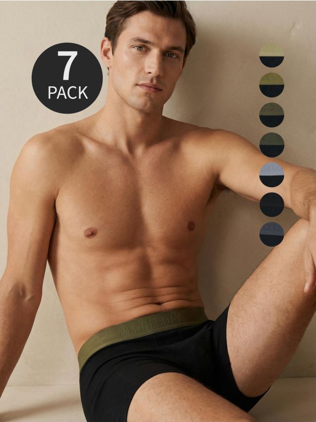 Sinsay - Bawełniane bokserki Classic 7 pack - czarny