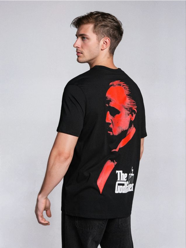 Sinsay - Tricou cu mânecă scurtă The Godfather - negru