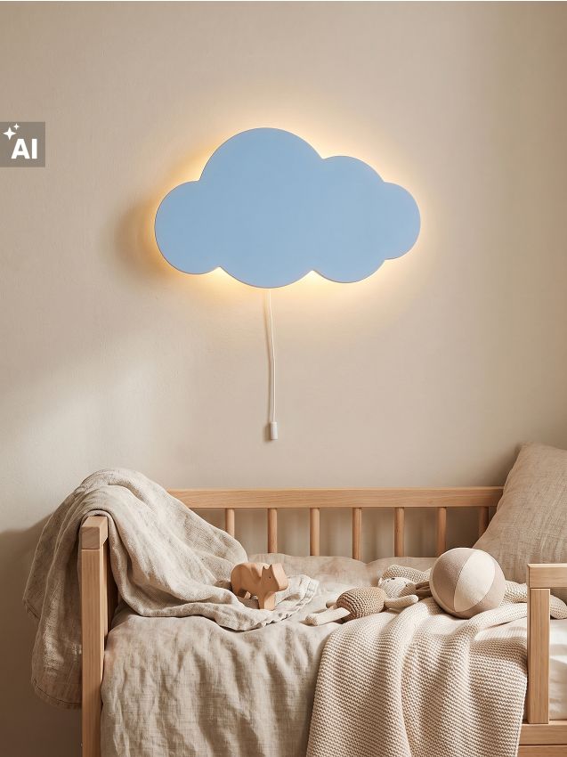 Sinsay - Lampă de perete LED în formă de nor - albastru-pal