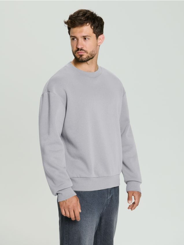 Sinsay - Bluza basic comfort fit - szary