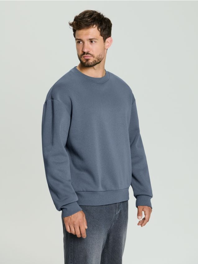 Sinsay - Bluza basic comfort fit - szary