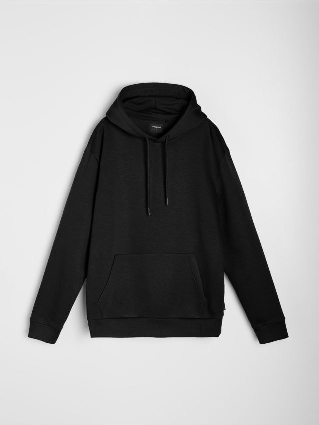 Sinsay - Bluza hoodie basic - czarny