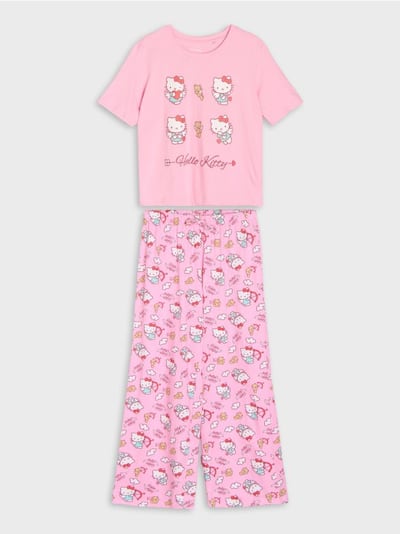 Бавовняна двочастинна піжама з принтом Hello Kitty