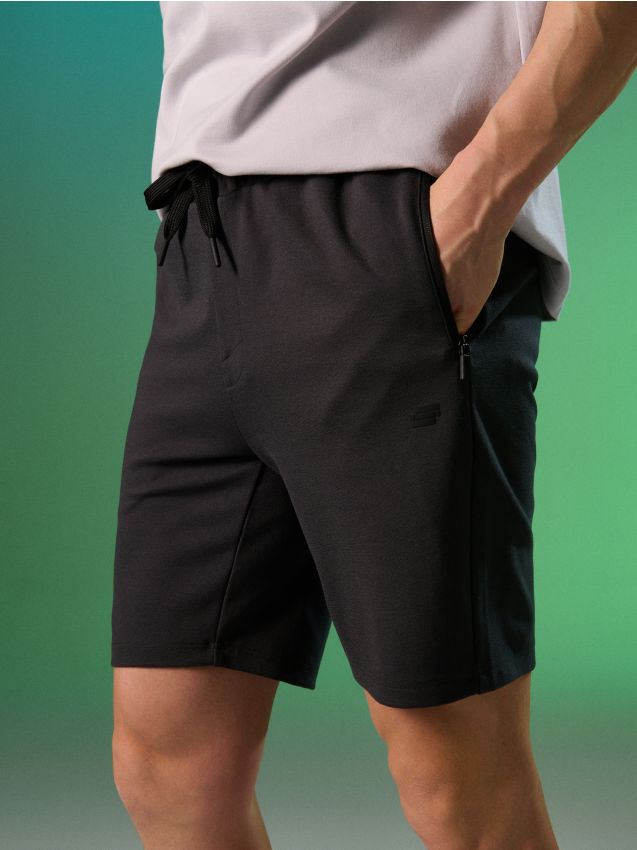 Sinsay - Pantaloni scurți din viscoză - gri-închis