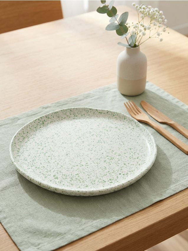 Sinsay - Farfurie cu model stropit - verde-pal