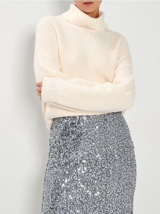 Sinsay - Maletă reiată - krémová