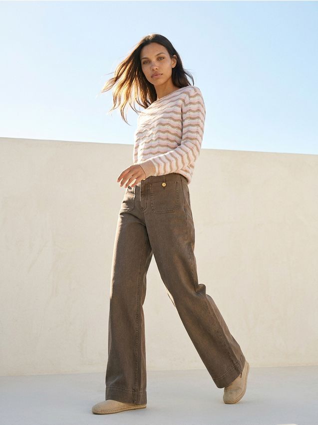 Sinsay - Blugi wide leg - maro