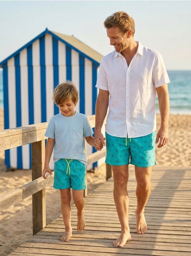 Sinsay - Szorty kąpielowe w żółwie - niebieski