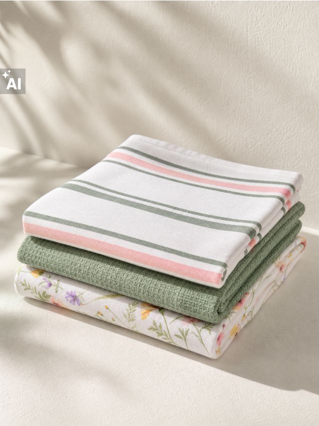 Sinsay - Set de prosoape de bucătărie din bumbac 3 pack - multicolor