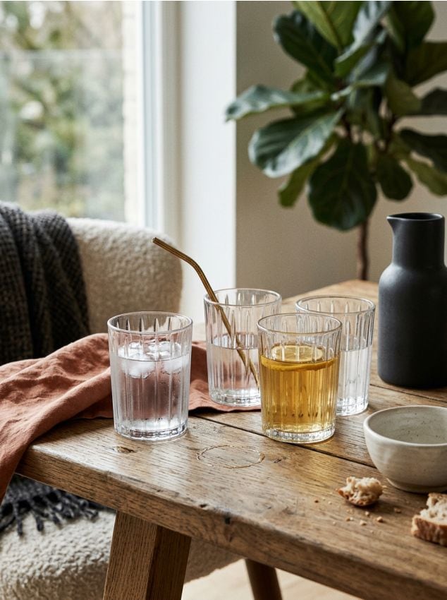 Sinsay - Set de pahare striate 4 pack - clear