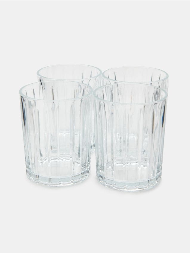 Sinsay - Set de pahare striate 4 pack - clear