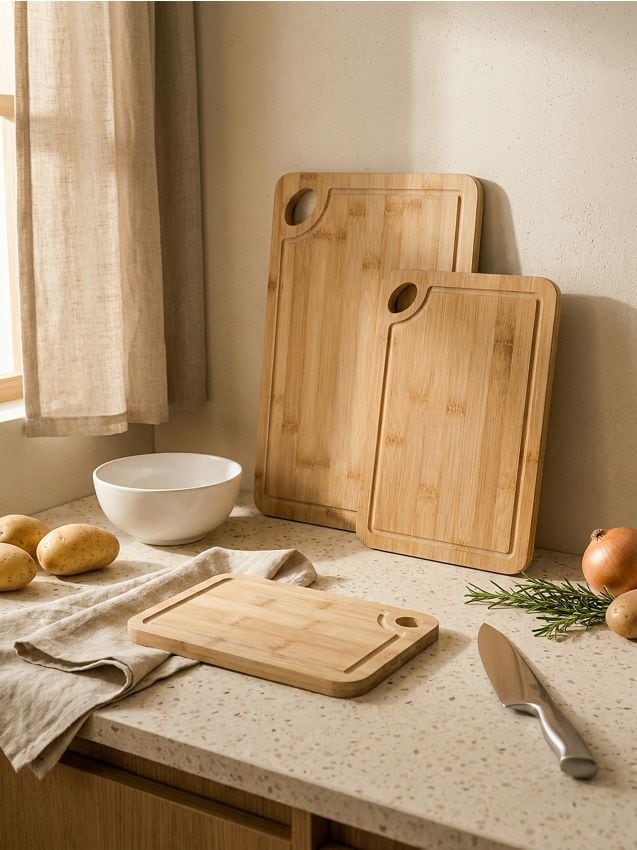 Set di taglieri in bambù 3 pack - marrone