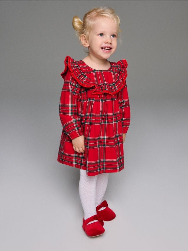 Sinsay - Kockované šaty - červená