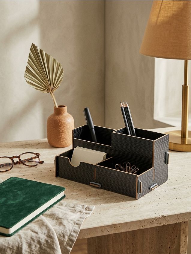 Sinsay - Organizator de birou din lemn - negru