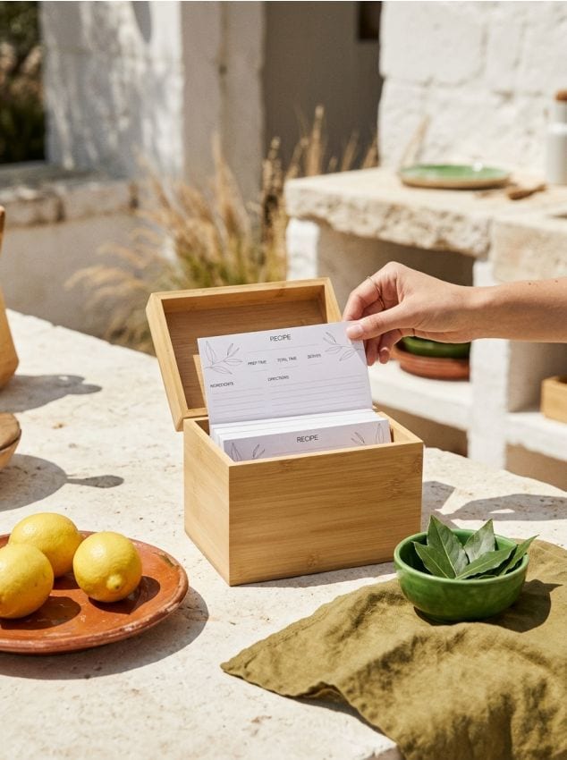 Sinsay - Cutie din bambus pentru fișe de rețete 100 pack - bej