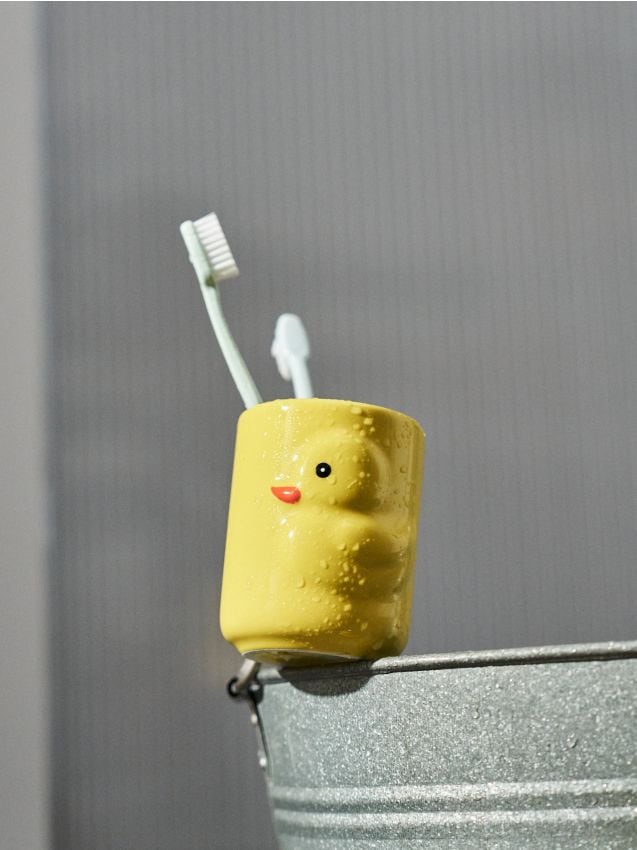 Sinsay - Suport pentru periuțe de dinți cu motiv rațușcă - galben