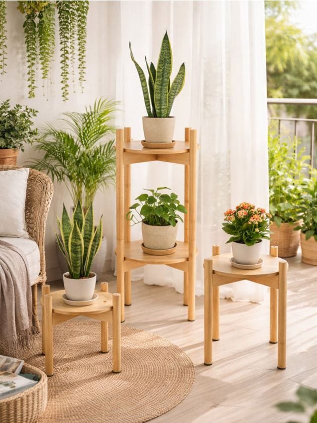 Sinsay - Suport modular pentru plante din bambus - bej