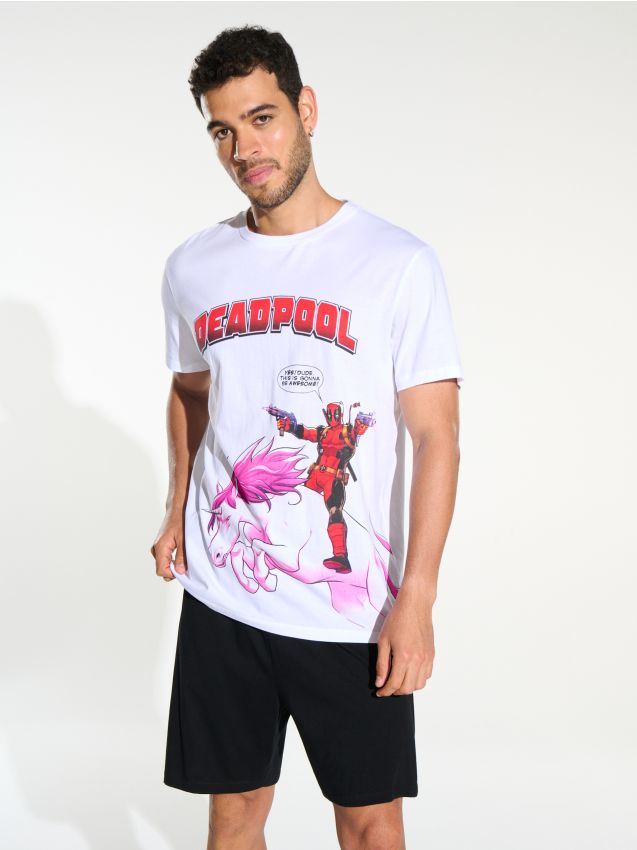 Deadpool Slash & Holes Men's Fleece Pajama Pants