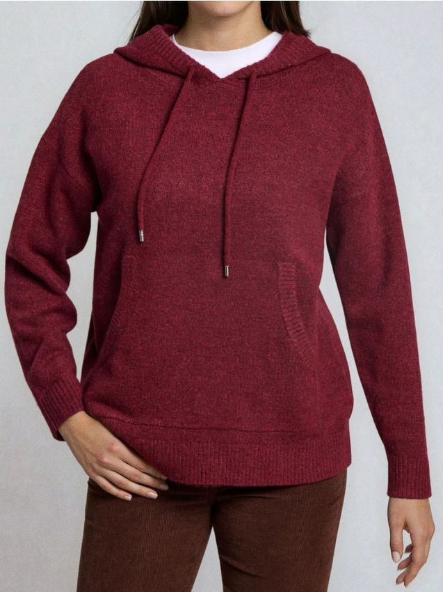 Sinsay - Sveter s kapucňou - burgundská červená