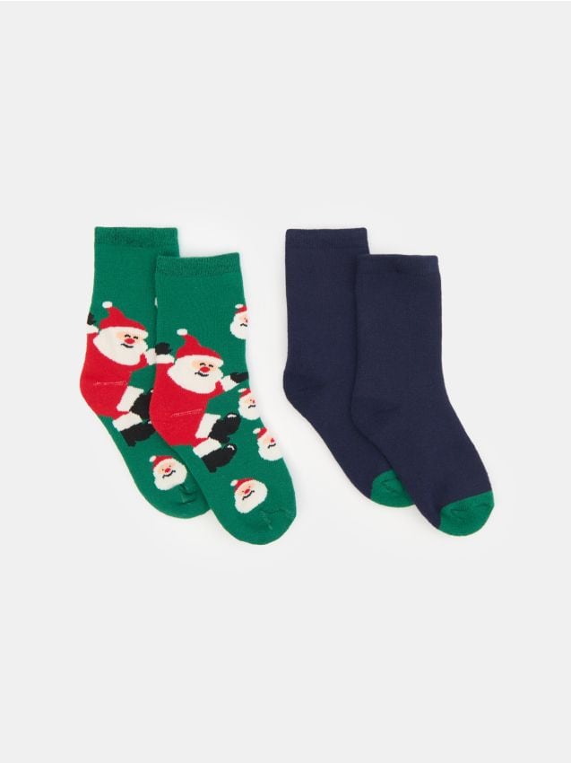 Sinsay - Súprava 2 párov ponožiek s vianočným motívom - viacfarebná