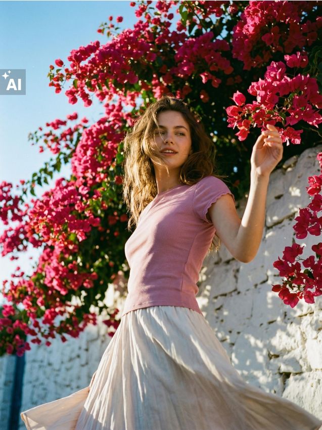Sinsay - Tricou din viscoză cu mâneci scurte - roz-trandafiriu