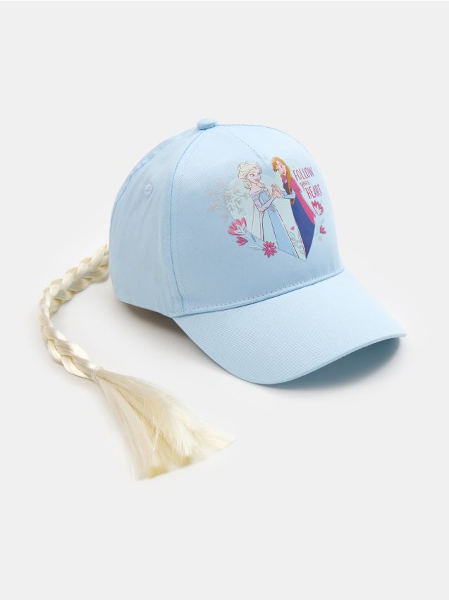 Sinsay - Bawełniana czapka z warkoczem Frozen - błękitny