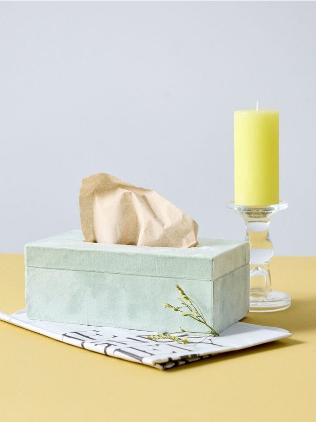 Sinsay - Cutie pentru șervețele din catifea - verde-deschis