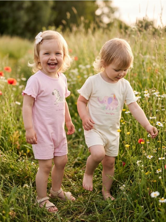 Sinsay - Salopete de vară 2 pack - crem