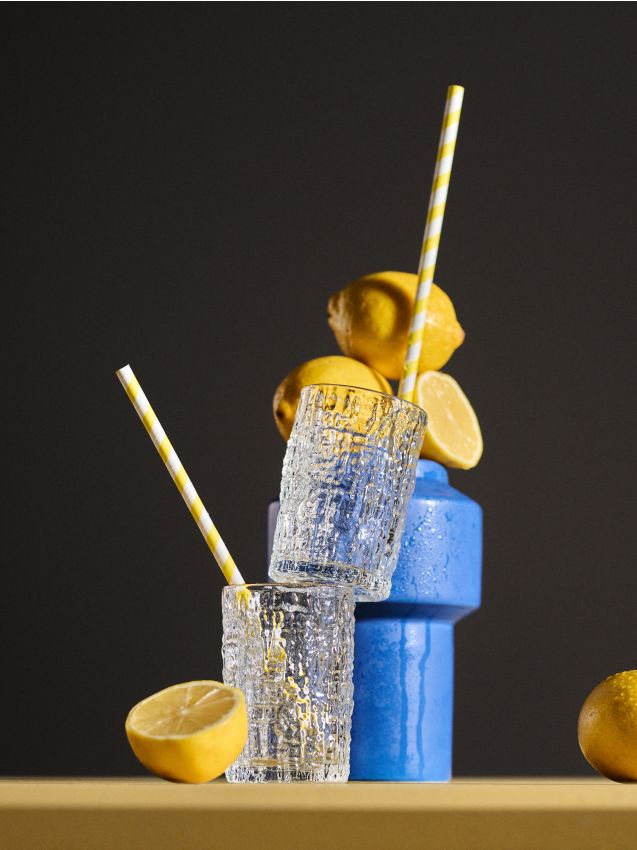 Sinsay - Pahare cu textură și margine aurie 2 pack - clear