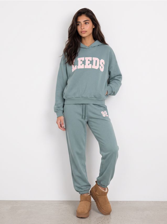 Sinsay - Pantaloni jogger cu bumbac - turcoaz