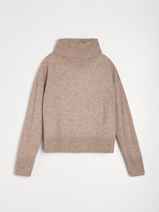 Sinsay - Hladký basic rolák - kávová