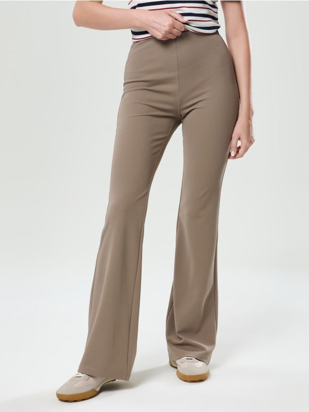Sinsay - Pantaloni flare - cafeniu