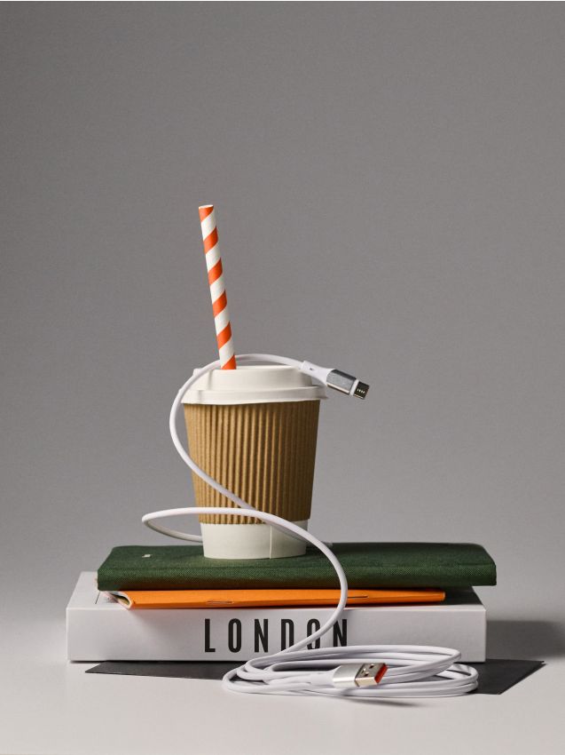 Sinsay - Cablu USB tip C 2 metri - alb