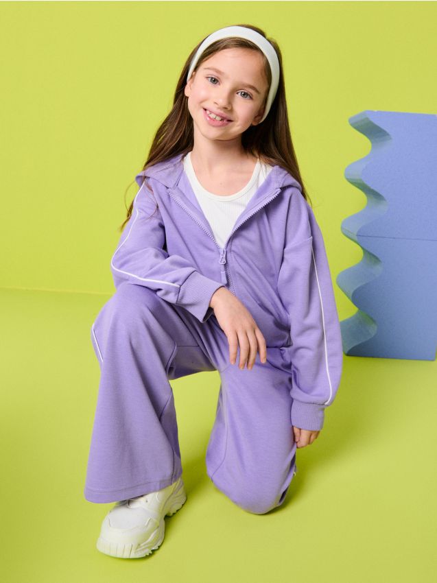 Sinsay - Hanorac cu glugă și fermoar - mov