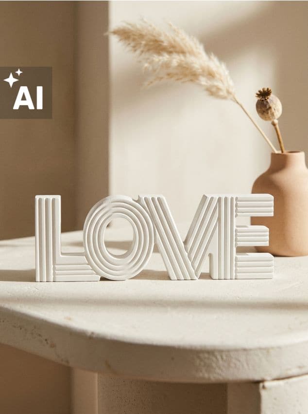 Sinsay - Decorațiune de sine stătătoare în formă de inscripție LOVE - alb
