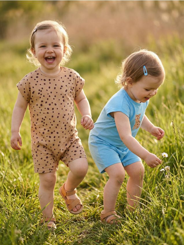 Sinsay - Salopete din bumbac cu motiv pisică 2 pack - albastru