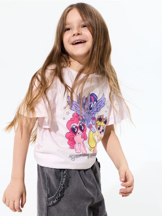 Sinsay - Tricou din bumbac cu imprimeu My Little Pony - roz-pastel