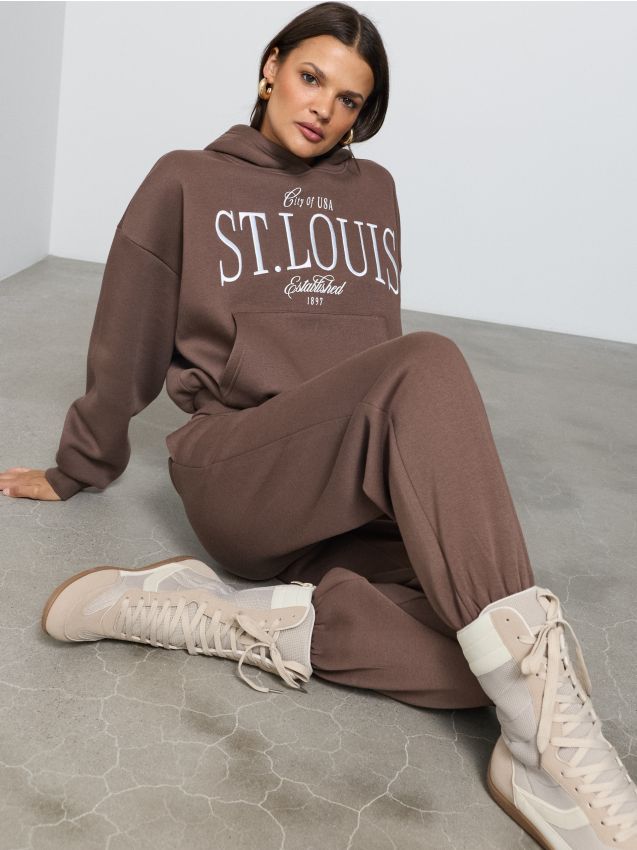 Sinsay - Pantaloni de trening loose jogger - cafeniu
