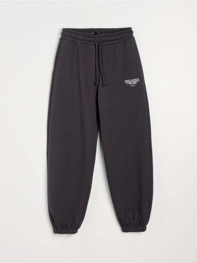 Sinsay - Pantaloni de trening loose jogger - gri-închis