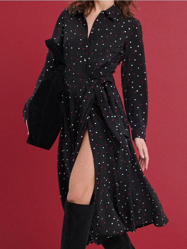 Sinsay - Šaty s ozdobným viazaním s viskózou - viacfarebná