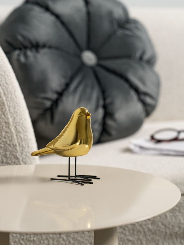 Sinsay - Figurină decorativă din ceramică în formă de păsărică - auriu