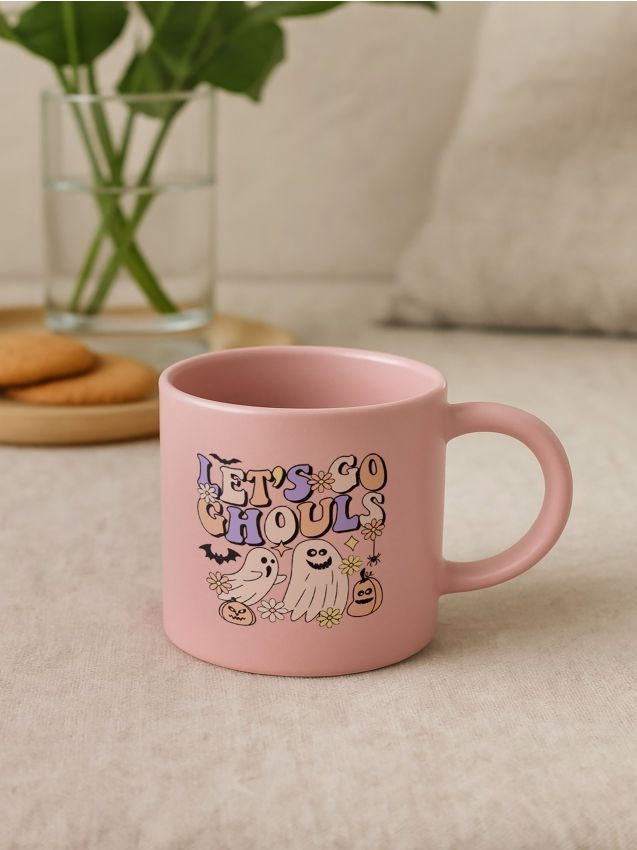 Sinsay - Cană ceramică cu toartă pentru Halloween - roz-pastel