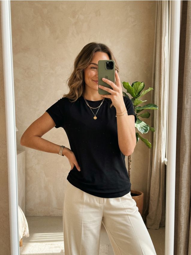 Sinsay - Gładka koszulka basic - czarny