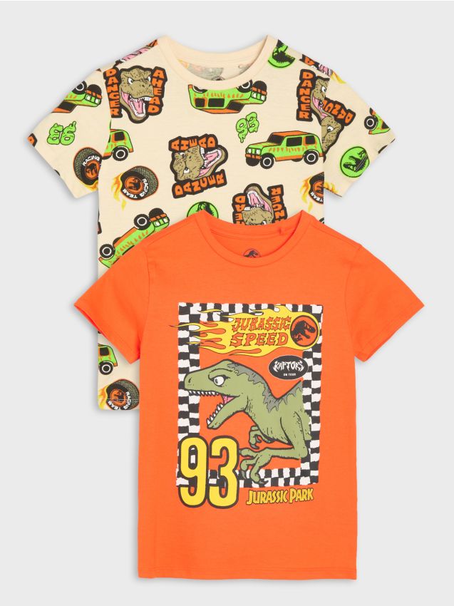 Sinsay - Tricouri din bumbac cu imprimeu 2 buc Jurassic Park - multicolor